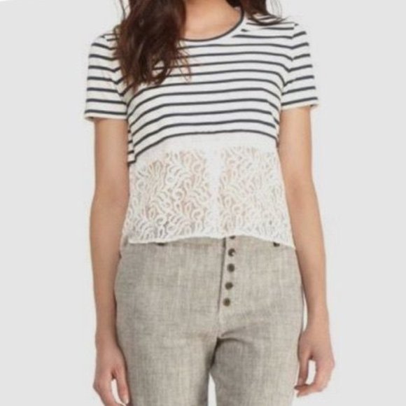 Rachel Roy lace striped top - Picture 1 of 9